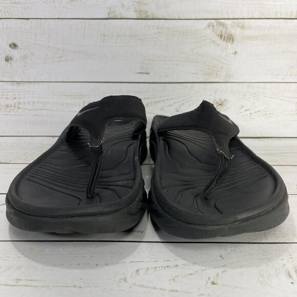 Hoka One One Ora Recovery Flip Flops Womens Size 8 Black Comfort Sandals - Picture 2 of 9